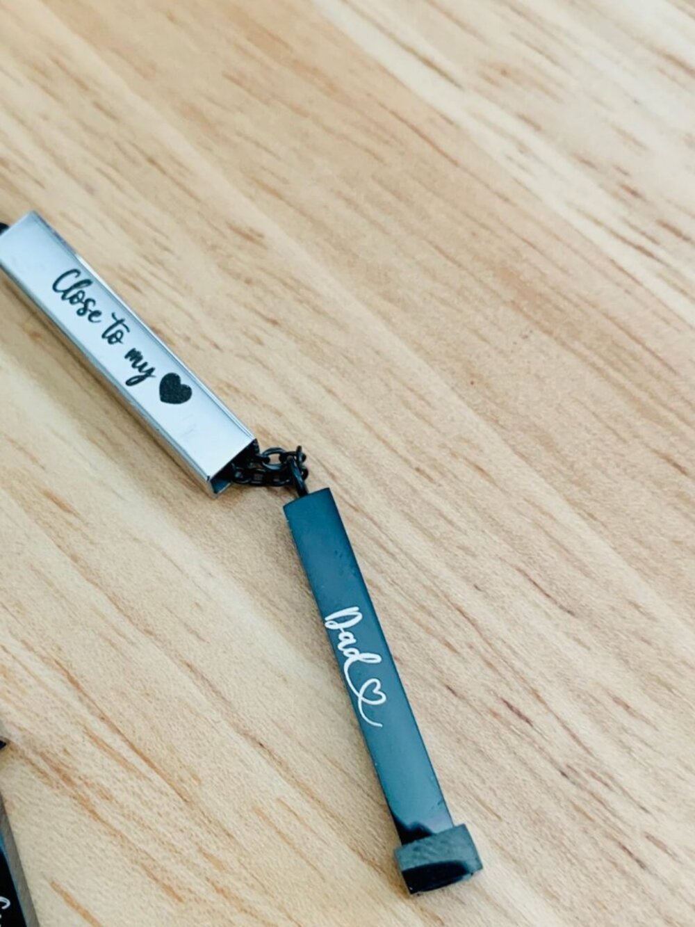 Close To My Heart - Hidden Message Vertical Bar Stainless Steel Necklace